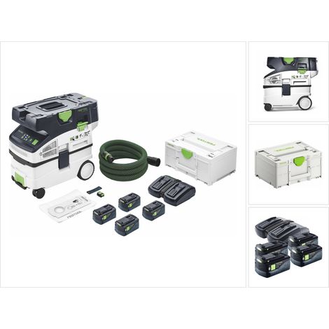 Festool – Aspirateur sans fil professionnel 18V – Moteur Brushless – Dépression 220 mbar – Pour chantiers humides et espaces confinés