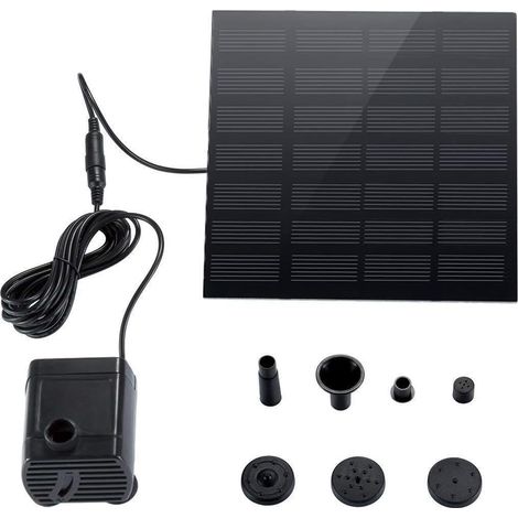 AIDUCHO Pompe à eau submersible pour bassin de jardin à fontaine à énergie solaire Riloer 180L / H (1/5)