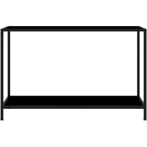 Table console,Table d'appoint,Bout de canapé Noir 120x35x75 cm Verre trempé CFW50370 (1/5)