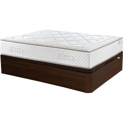 Matelas à ressorts ensachés Gaviota Oro 31 cm avec visco-graphène + sommier pliant Relax 3D grande capacité, 32 cm de hauteur  180 x 200 cm - Wengue