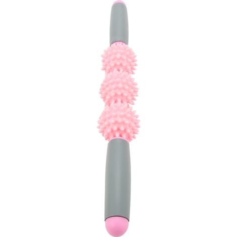 Bâton de yoga, rouleau musculaire, balle à picots anti-cellulite pour le dos, les bras, les épaules et les jambes (rose) (1/5)