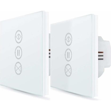 2 interruttori intelligenti per tapparelle, apertura regolabile, interruttore per tende con Wi-Fi, compatibile con Alexa e Google Home per il controllo vocale, motore a parete con timer intelligente