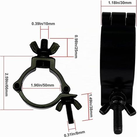Truss Clamp Mounting Hook Aluminium Alloy Hook Truss Suitable for Lamps from 48-52 mm Load Capacity of 100 kg for Spotlights Stage Lighting Party Lighting Accessories (1/4)