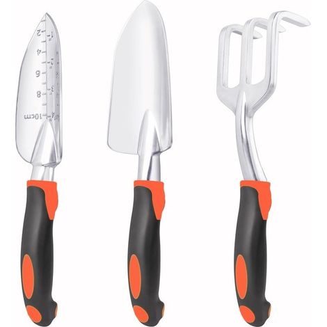 Ensemble d'outils de jardinage, ensemble de 3 outils de jardinage robustes, comprenant une pelle de jardin, orange (1/5)
