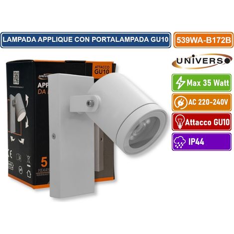 UNIVERSO 539WA-B172-B APPLIQUE PORTALAMPADA WALL LIGHT DA MURO PER LAMPADINE GU10 CON TESTA ORIENTABILE (1/5)