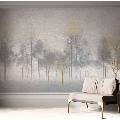 Selbstklebend Tapete - abwaschbar - Raumgestaltung Schlafzimmer Wohnzimmer Tapete Waldharmonie 312x219 cm (1/5)