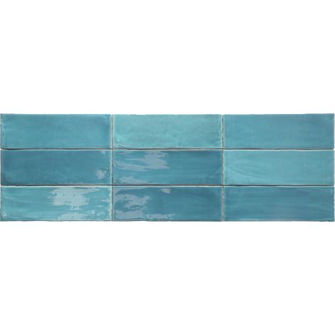 Collection Tabarca Ciel 7,5x23 cm. Carreau Brillant Effet Zellige (1/2)
