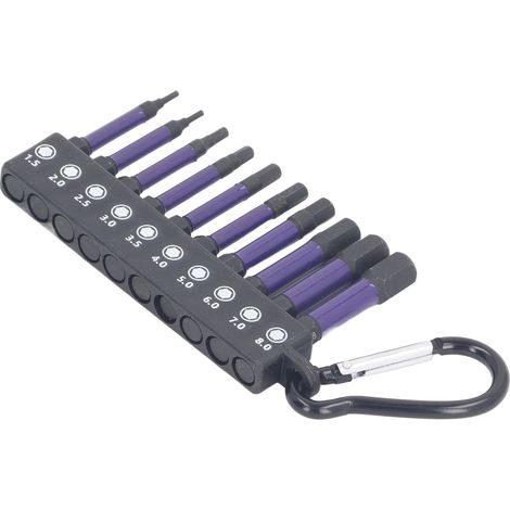 Lot de 10 embouts tournevis magnétiques haute torsion antidérapants queue hexagonale 6,35 mm longueur 50 mm (1/5)