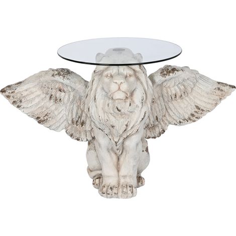 DKD Home Decor Table d'appoint gris en verre et magnésium (1/4)