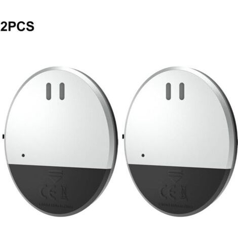 Lot de 2 détecteurs de vibrations pour fenêtres et portes, 130 dB - Système de sécurité domestique - Installation facile - Sans câblage - Noir et argent (1/4)