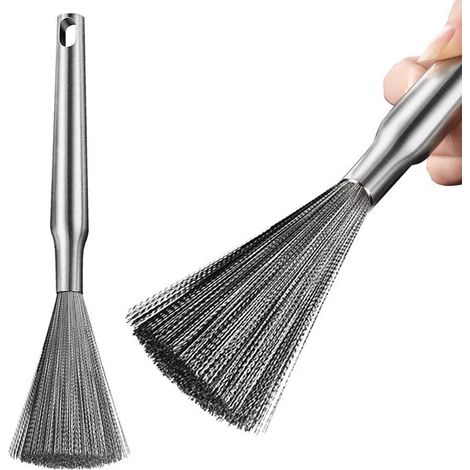 Cepillo de cocina de acero inoxidable con mango largo para ollas y sartenes - Cepillo de cocina para una limpieza eficaz (1/5)