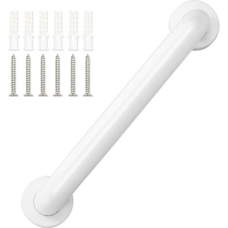 Duschgriff aus weißem Stahl, 30 cm, Haltegriff für ältere Duschbenutzer (1/5)
