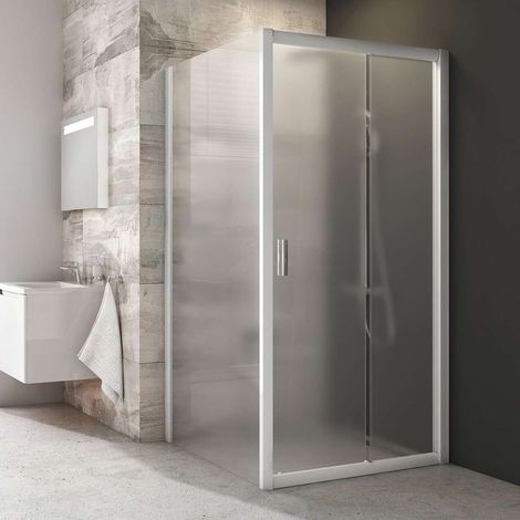 Ravak Blix - Pared de ducha BLPS-90, 87-89 cm, blanco/vidrio Uva 9BH70100ZG (1/3)