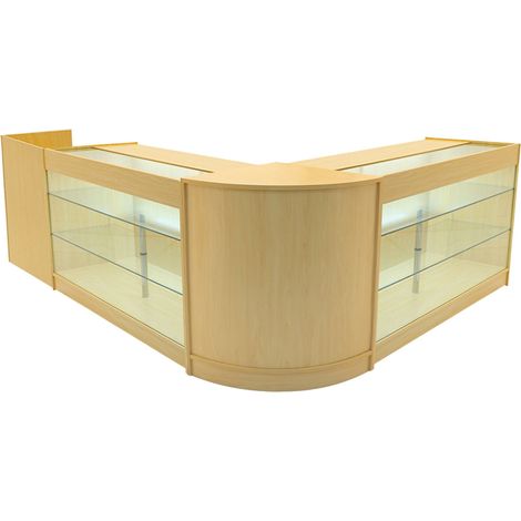 Set Banconi LED Acero Aries K1500 CM60 TB60 con Ante Scorrevoli a Chiave 3 Moduli di Arredo Vetrina in Vetro per Negozio Gioielli Abbigliamento Cassa Ripiani Interni Illuminazione Bianca (1/5)