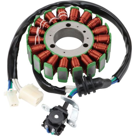 Bobine de stator compatible avec le VTT Yamaha YFM550 2007-2014, bobine de charge de générateur de stator électromagnétique à 3 fils et 15 tours, adaptée aux véhicules tout-terrain VTT. (1/5)