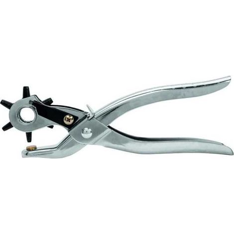 Pinza para punzones rotativos RAPID RP03 de acero cromado, agujeros Ø 2,5 a 4,5 mm, mango bloqueable