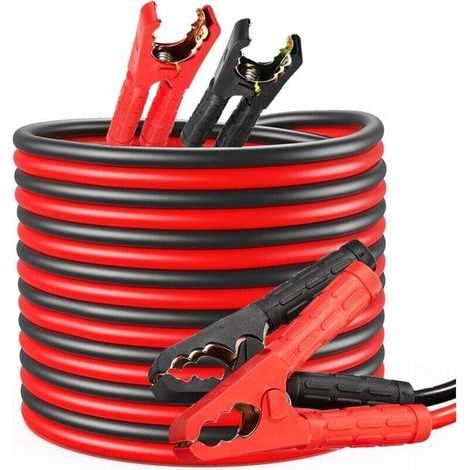 Câbles de Démarrage 12 V/24 V, Câble Batterie Voiture en Cuivre (4M 1500A) - Cable de Demarrage Diesel avec Gants de Protection et Sac de Transport - Pour Voiture et Camion (1/5)