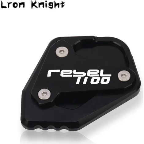 (Noir) Compatible avec HONDA REBEL CMX1100 CM1100 CMX 1100 2020-2023 Moto Béquille latérale CNC Extension de support Plaque de support agrandie maxpower (1/4)