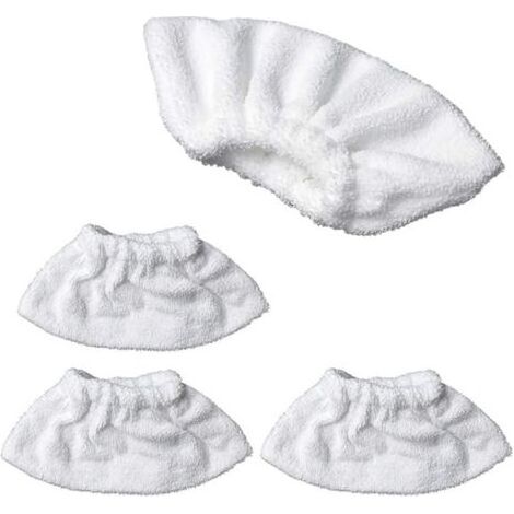 Nettoyage à la vapeur en microfibre pour la buse manuelle, ensemble de chiffons éponge, housse en coton éponge, compatible avec la plupart des Nettoyeur à vapeur (Blanc) (1/5)
