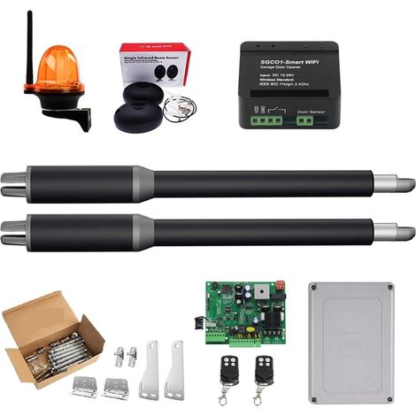 Kit d'ouvre-portes automatiques Double ouvre-porte moteur système de moteur porte automatique AC220V/AC110V pilote de porte battante actionneur plus proche ouvreur de costume parfait pour accessoires (1/5)
