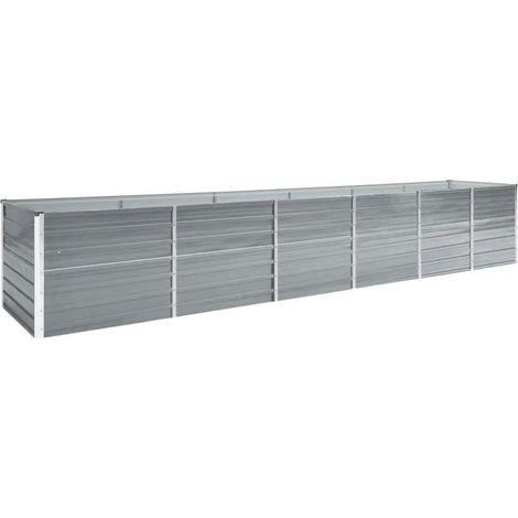 Letto Rialzato Giardino in Acciaio Zincato 480x80x77 cm Grigio vidaXL