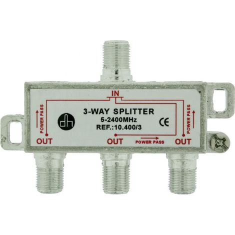 Splitter Verteiler 3 Terrestrisch 3 Wege. Elektro-DH. Mit DC-Leistungsdurchgang 10.400/3 8430552121267