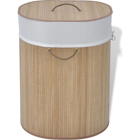 Bambus-Wäschekorb Oval Natur