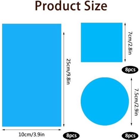 24 selbstklebende Poolreparaturflicken, PVC-Poolfolienflicken, selbstklebende Reparaturen für aufblasbare PVC-Artikel, selbstklebende PVC-Reparaturflicken, Flicken-Reparaturset (Blau) (1/5)
