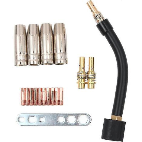 Buses de soudage MIG, jeu d'embouts buccaux, jeu de consommables pour torches de soudage MIG/MAG, compatible avec le modèle 15ak Mb15 (18 pièces) (1/5)