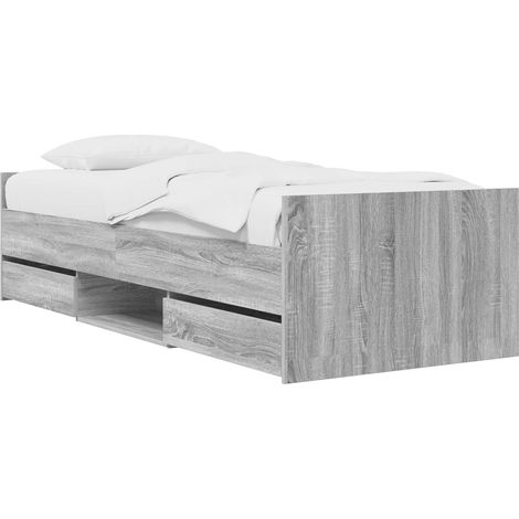 Bed Frame with Drawer with Storage Grey Sonoma Engineered Wood vidaXL (1/5)