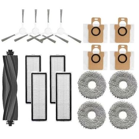 Pièces détachées pour aspirateur robot Dreame Bot L10s Ultra : brosse latérale en caoutchouc, filtre HEPA, chiffon de nettoyage et sacs à poussière. (1/5)