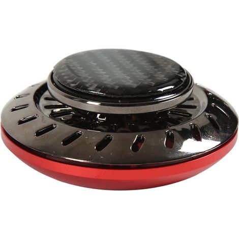 Décoration rouge désodorisante voiture, diffuseur d'arômes en forme de disque volant, longue durée, 2 huiles essentielles incluses, parfum auto rafraîchissant. (1/5)