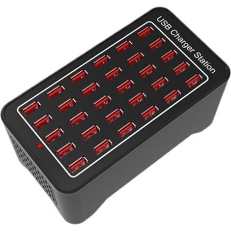 Chargeur USB 50/100/150W, 10/15/20/25/30 Ports, HUB Universel Mural, Station De Charge Rapide for Téléphone Portable, Adaptateur d'alimentation Sécurité Rapide(30-Port USB(150W)) (1/5)