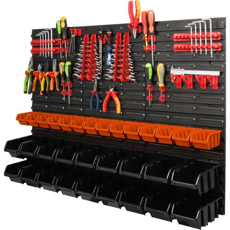 Panneau d'outils d'atelier 117 x 78 cm + 32 cuvettes (1/5)