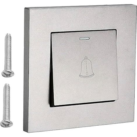 Bouton De Sonnette Filaire Exterieur, 3 pièces Bouton Sonnette Exterieur, Interrupteur De Sonnette, Sonnette Exterieur Bouton, pour Domestique ou Hôtelier Installation Facile(Gris) (1/5)