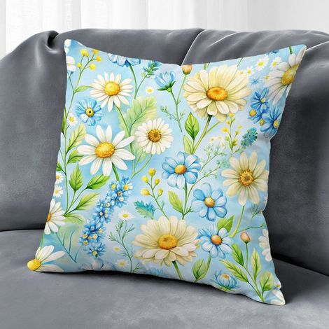 Housse de coussin extérieur fleurs, décoration canapé maison,45×45cm (1/5)
