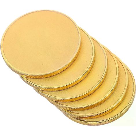 Lot de 6 pièces vierges en métal, rondes, en alliage, de 40 mm, à bords filetés, pour gravure laser DIY et créations commémoratives. (1/5)