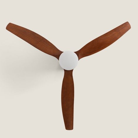 Ventilador de Techo con luz Silencioso DC Leros Madera Oscura Mando a Distancia Grande (más de 20 m²) 132 cm Negro