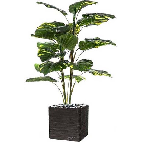 Pothos artificiel en pot 19 grandes feuilles H 120 cm (1/3)