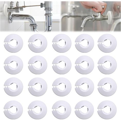 20 Rosaces De Radiateur, Blanc, Diamètre 20 Mm, Pour Tuyaux Chauffage 16 Mm, Décoration Intérieure