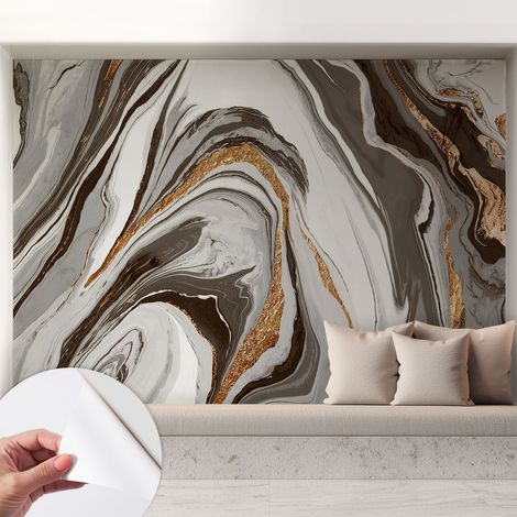 Fotomurale adesivo - murale da parete - Carta da parati autoadesiva - design parete moderno - Vortici marmorei 208x146 cm (1/5)