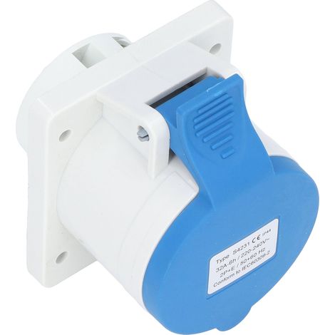 Connecteur industriel 3 broches 2P+T étanche IP44, montage encastré, prise aviation, 220-240 V CA, 32 A