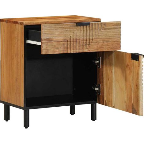 Bedside Cabinet Brown 50 x 33 x 60 cm Solid acacia wood vidaXL (1/5)