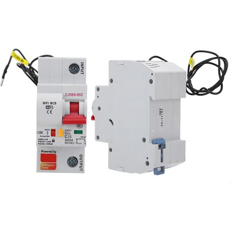 Disjoncteur intelligent WiFi AC220V, interrupteur à distance via application mobile, coque ignifuge PA66-DSM, protection électrique programmable (1/5)