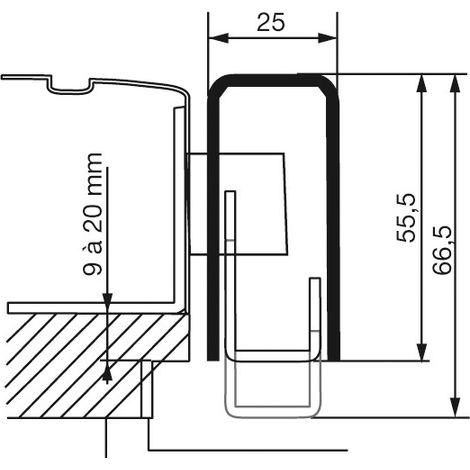 Vachette Exclusive contra placa ajustable marrón para puerta (1/2)