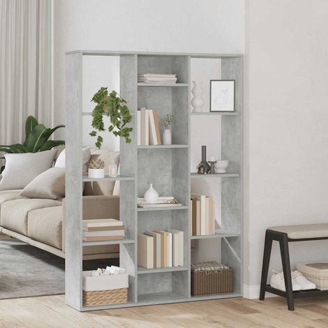 vidaXL Libreria/Divisorio Grigio Cemento 100x24x140 cm in