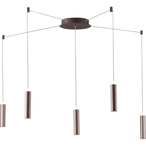 Fan Europe Candle - Lámpara colgante de techo LED de 5 luces, bronce