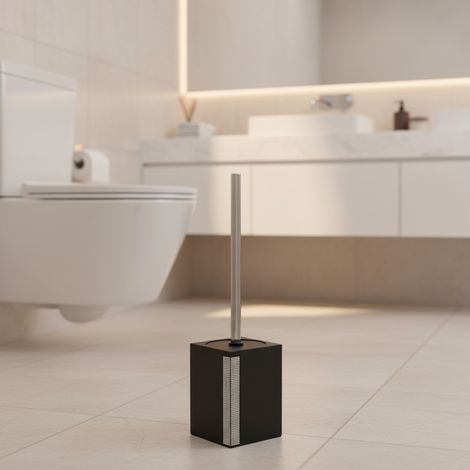 BADfabrik24 Edition One WC- Bürste, Lindos schwarz, Polyresin
