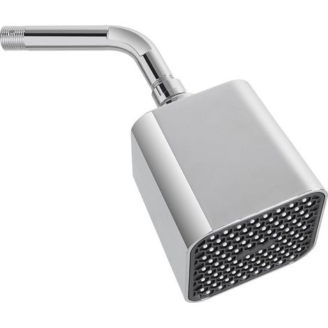 Set doccia cromo con braccio inclinato 25 cm e soffione quadrato in abs