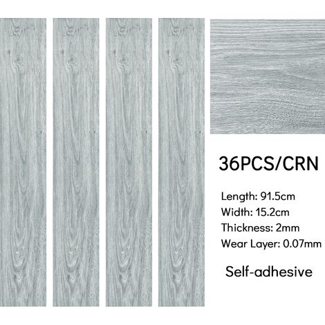 36 Pcs Wood Effect Self Adhesive PVC Flooring (1/5)
